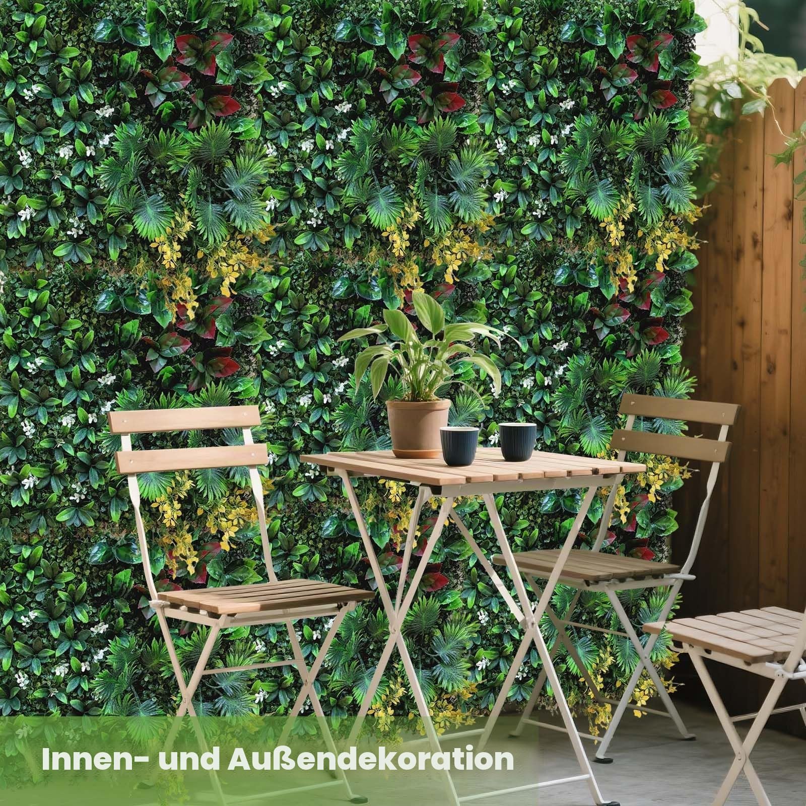 12 Stück Künstliche Pflanzen Rasen Wand 50X50cm, Künstliche Pflanzenwand UV Geschützt, Künstliche Buchsbaumplatten Anti-Verblassen, Buchsbaumhecke Wandpaneele für Garten im Freien, Indoor Dekoration