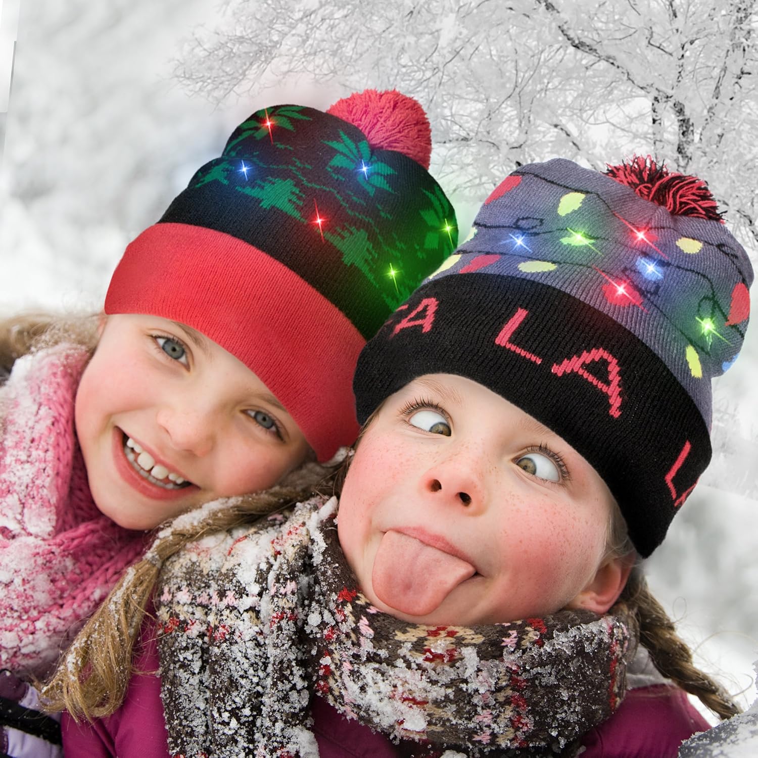 Miniatura 8 de Windy City Novelties Suéter feo de punto con luz LED, reno en reno, Navidad, Navidad, gorro - 3 modos intermitentes, Reno en reno