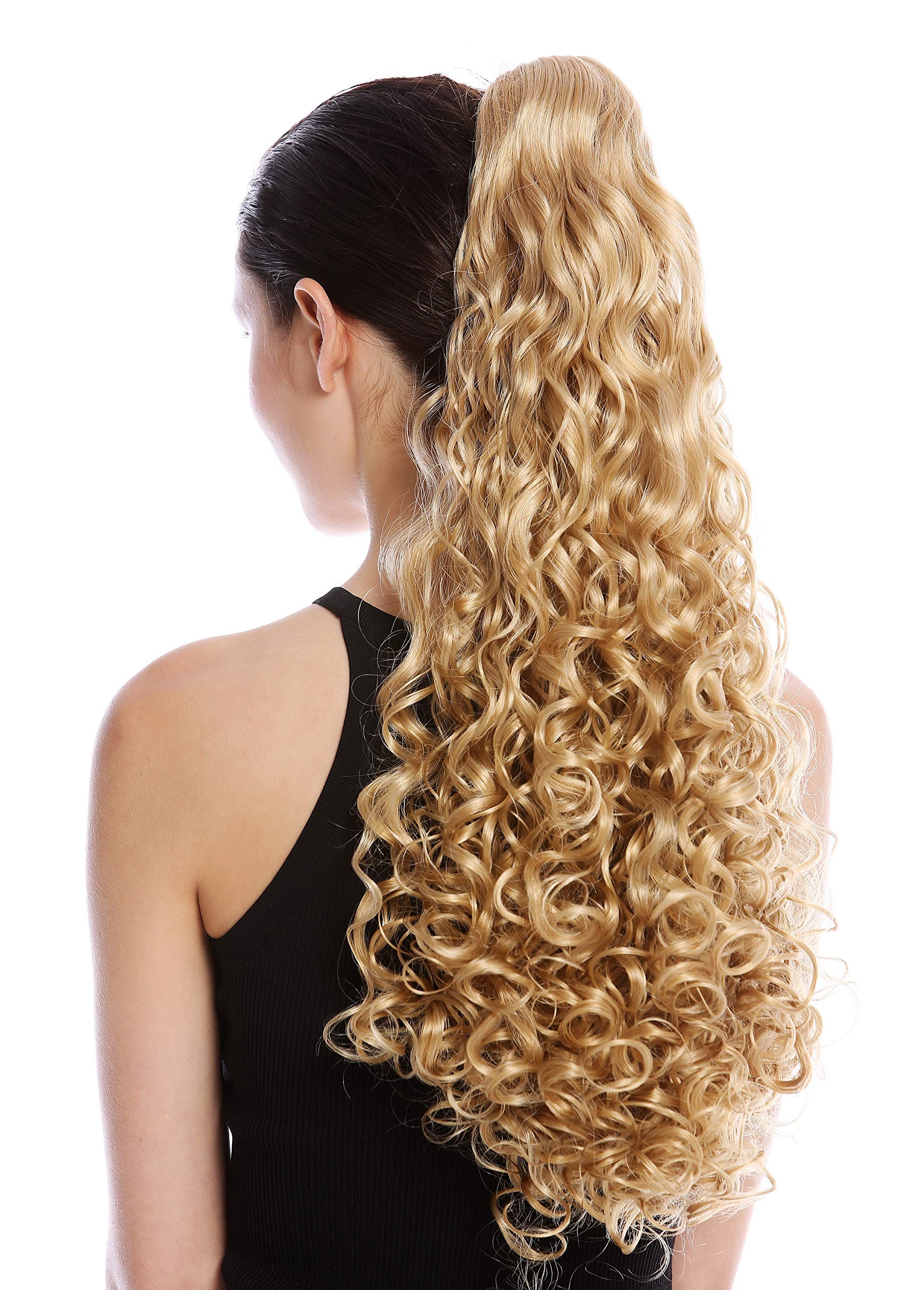 WIG ME UP Haarteil – Langer, Gelockter Pferdeschwanz Aus Kunstfaser (Goldblond, 60 Cm) Mit Butterfly-Klammer