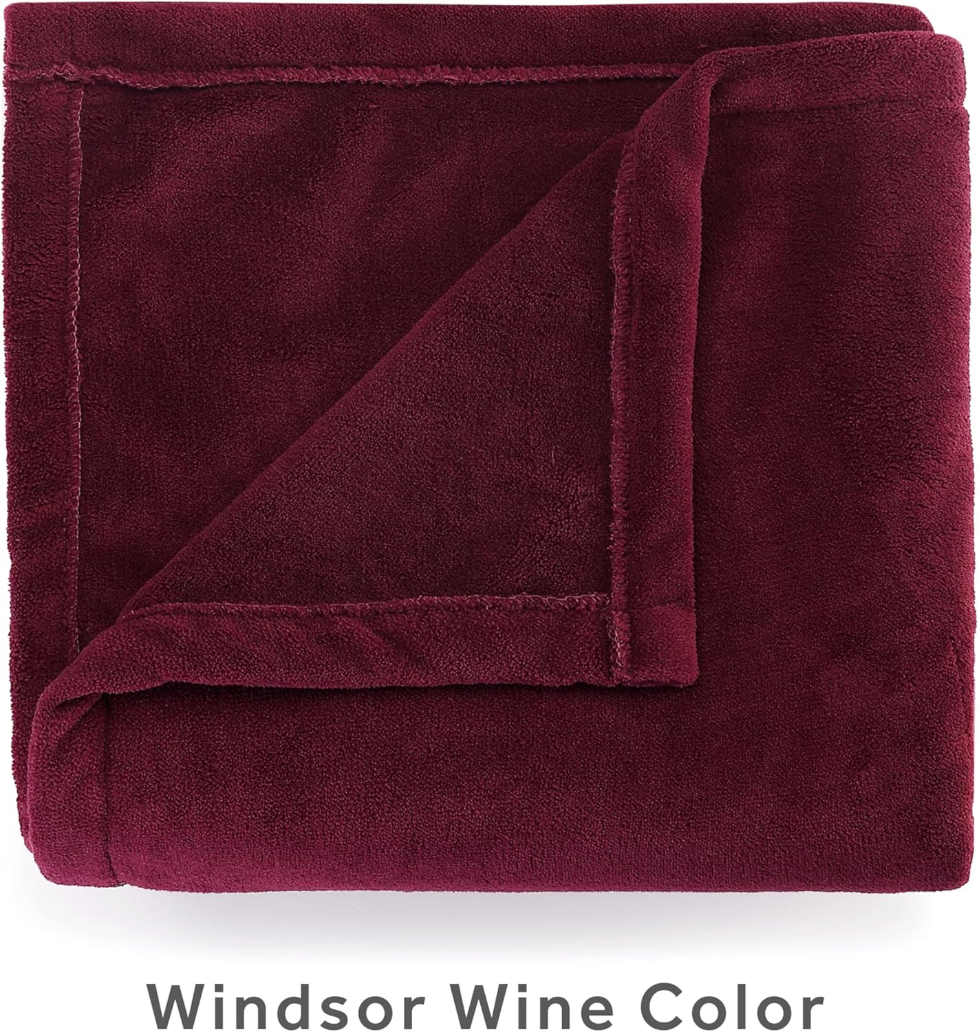 Sunbeam Royal Luxe Microplush Heated Electric Blanket Twin Size, 84" x 62", 12 Heat Settings, 12-Hour Selectable Auto Shut-Off, Fast Heating, Machine Washable, Warm and Cozy, Windsor Wine