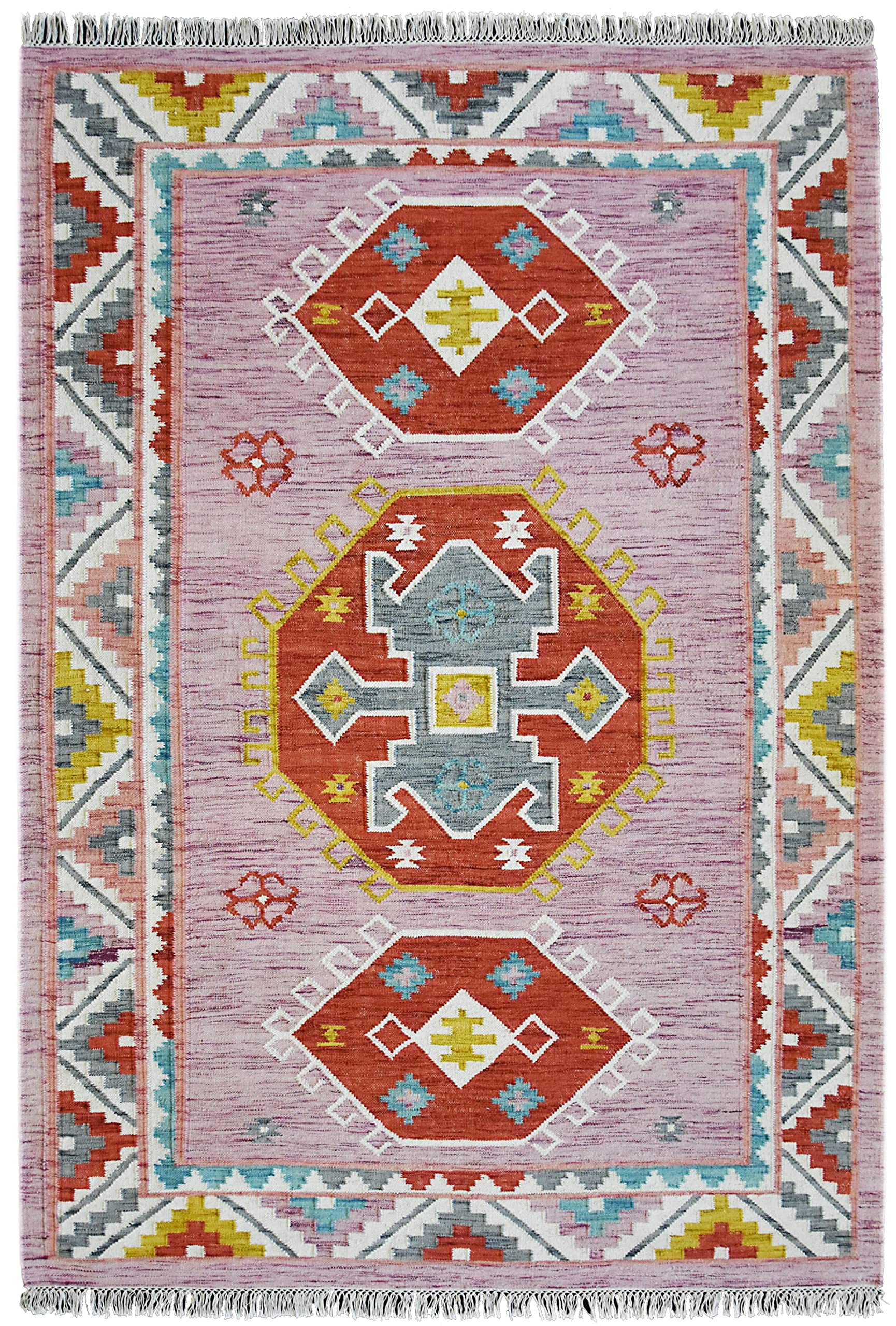 Tapis de salon Peru 1302 multicolore violet 120 x 180 cm rectangulaire