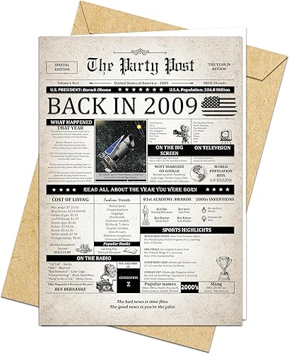 Tarjeta de cumpleaños número 16, tarjeta jumbo de feliz cumpleaños para hombres o mujeres nacidos en 2009, regalos grandes y divertidos para papás o