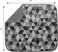 Vista 6 de S&T INC. Tapete de microfibra para secado de platos, reversible y absorbente para cocina, de 16 x 18 pulgadas, triángulos