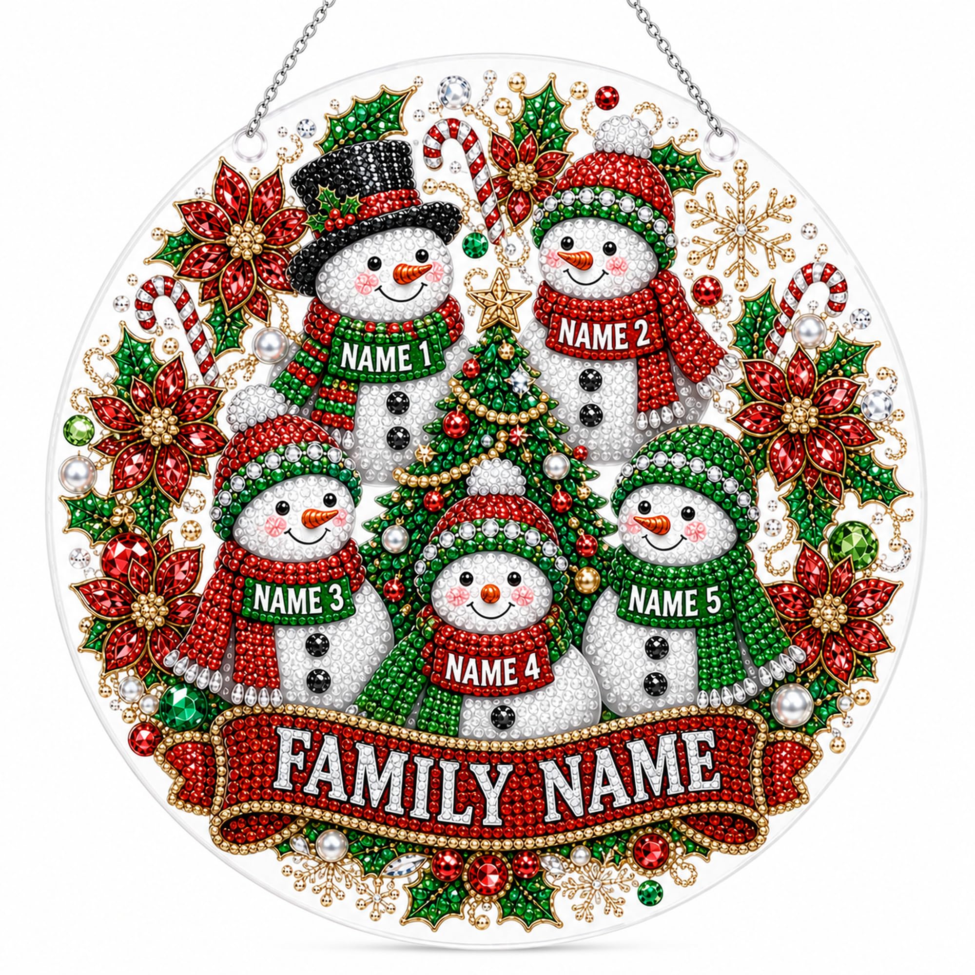 Personalized DIY Christmas Diamond Art Hanging Kits for Adults Beginners