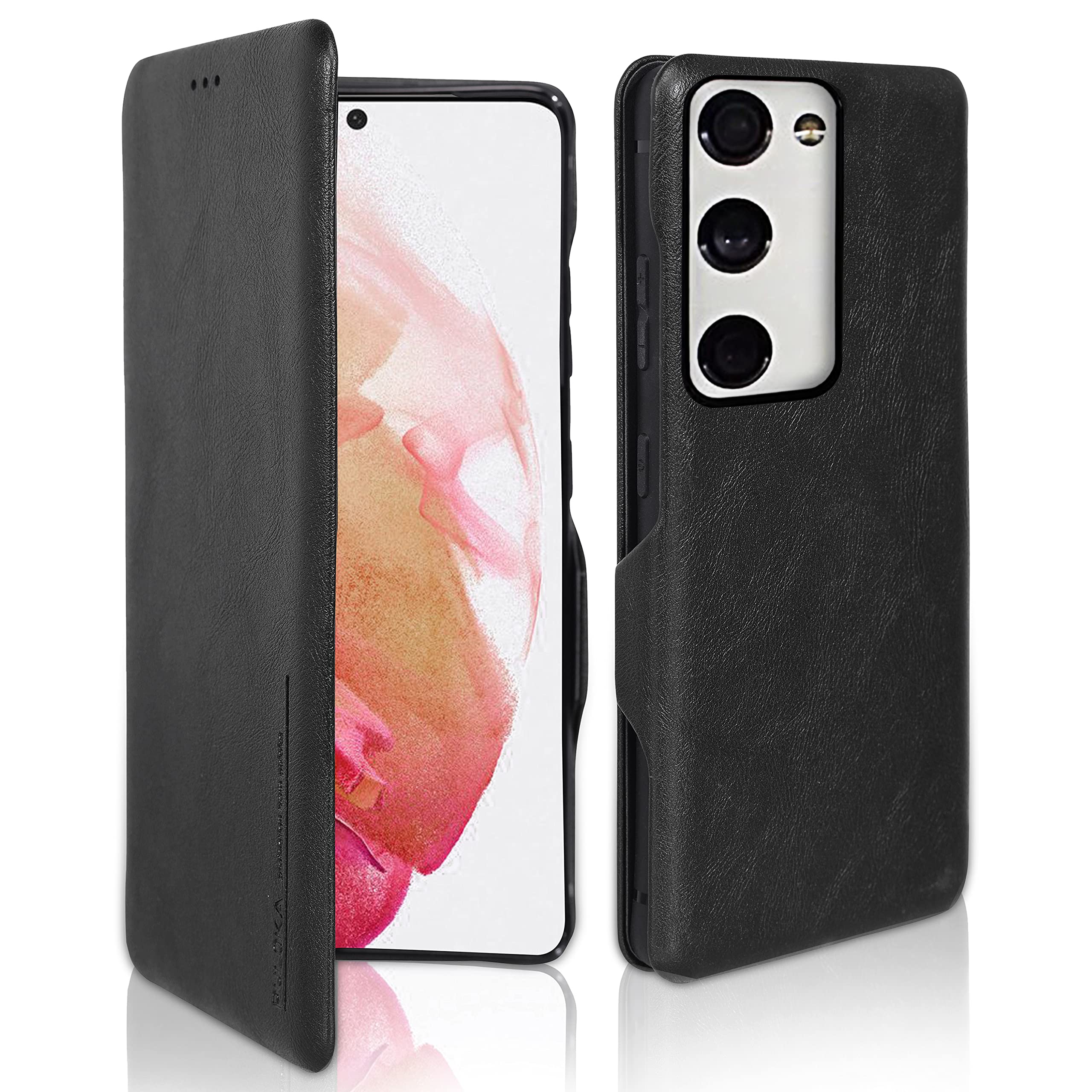 PULOKA for Samsung Galaxy S20 FE - Sleek Flip Case - Premium Vegan Leather Phone Cover with Card Slot - Slim, Durable, Privacy Protection - Kickstand Function - Elegant Flip Wallet Cases - Black (B0BDM73QG3) Amazon Price History, Amazon Price Tracker