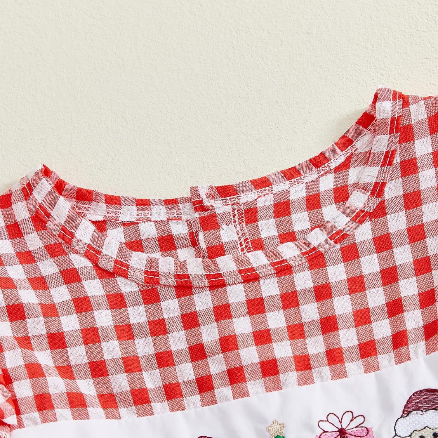 Toddler Baby Girl Christmas Outfit Smocked Dress Reindeer Santa Tree Gingham Plaid Dresses Kids Xmas Clothes - Image 5