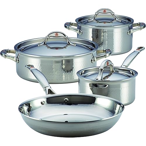 Ruffoni Symphonia Prima Stainless Steel Triply Cookware Set/Pots and Pans Set - 7 Piece, Silver