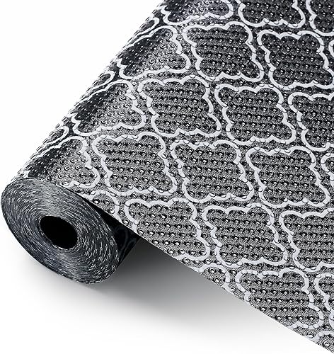 Miniatura 1 de Cooyes Revestimiento para estantes  Revestimientos antideslizantes para armarios de cocina  Revestimiento impermeable con patrón moderno  Tapete