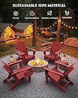 Vista 129 de SERWALL - Silla plegable Adirondack para patio, jardín, exterior, resistente a la intemperie, sillas para hoguera, color naranja