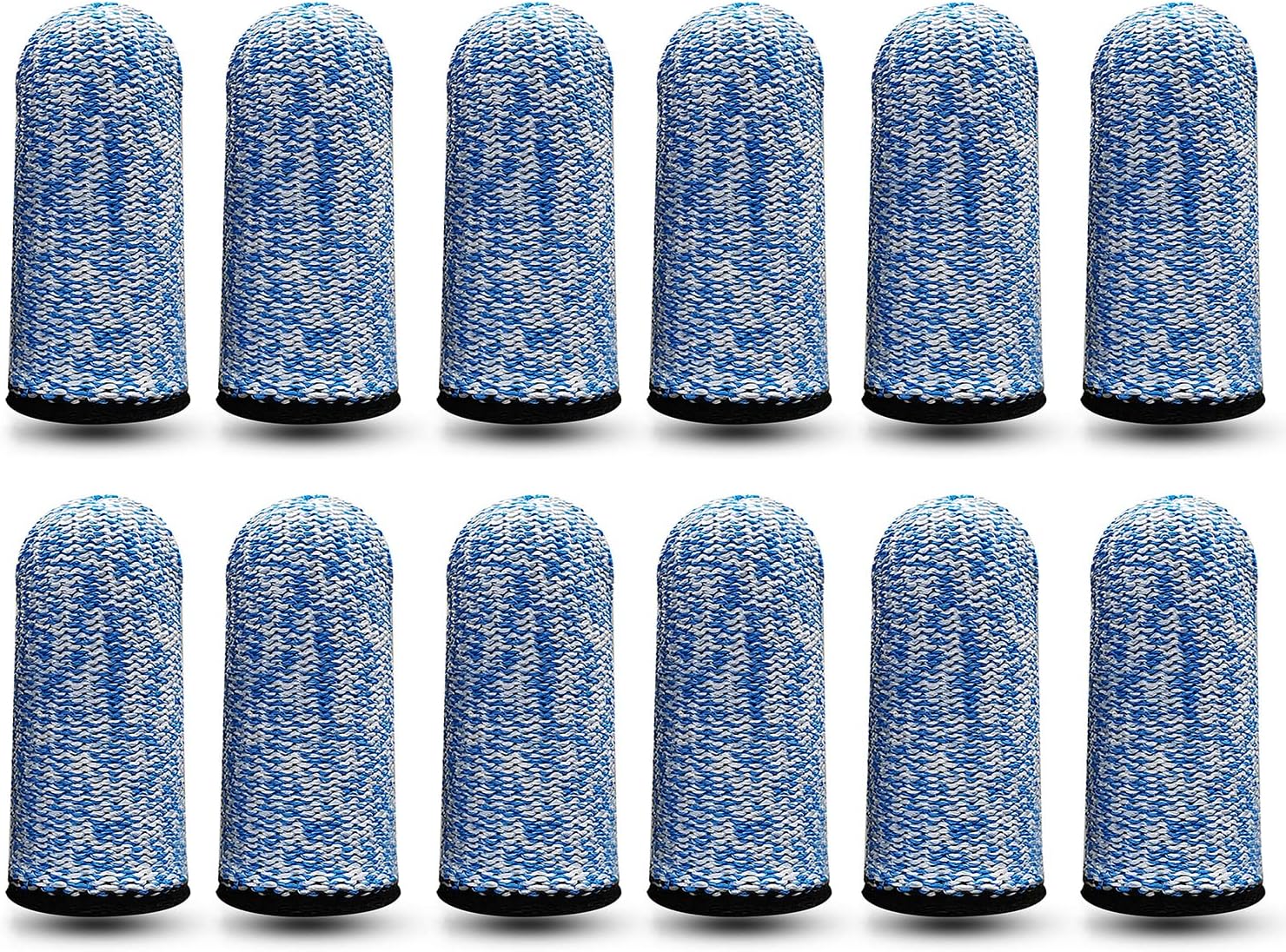 RIVIEVAL 12 Pieces Finger Cots, Reusable Thumb Protector Non Slip Finger Protectors Breathable Finger Cots Cut Resistant Protection for Work, Kitchen, Garden, Sculpture (Blue)…