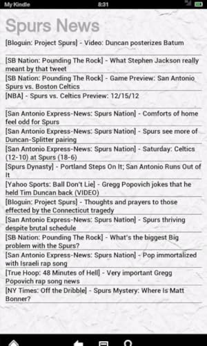 San Antonio Basketball News (Kindle Tablet Edition)