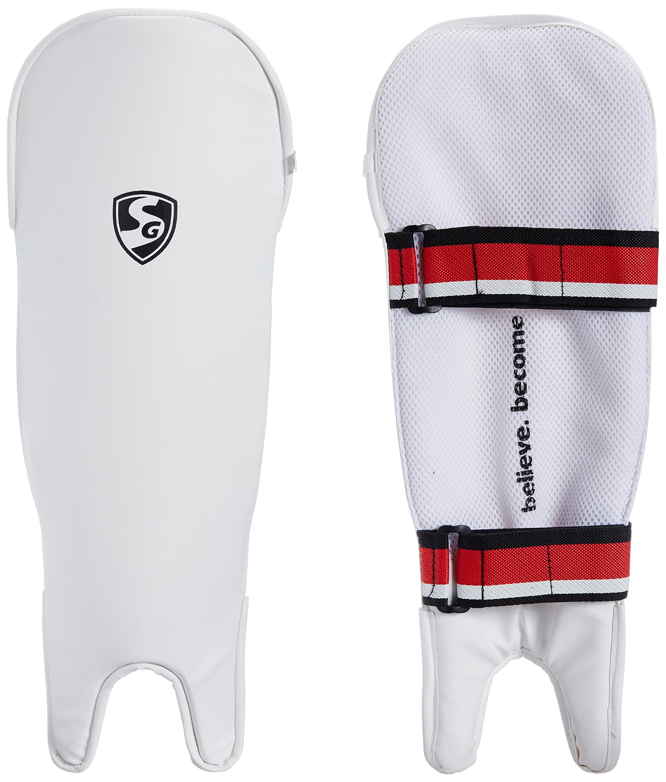 Nivia Cricket Feilding Shin Guard | Color: White | Material: PU | For Men & Boys | Lightweight | Comfortable | Soft inner Eva padding |Perfect fit | Highly reliable | Strong Protection