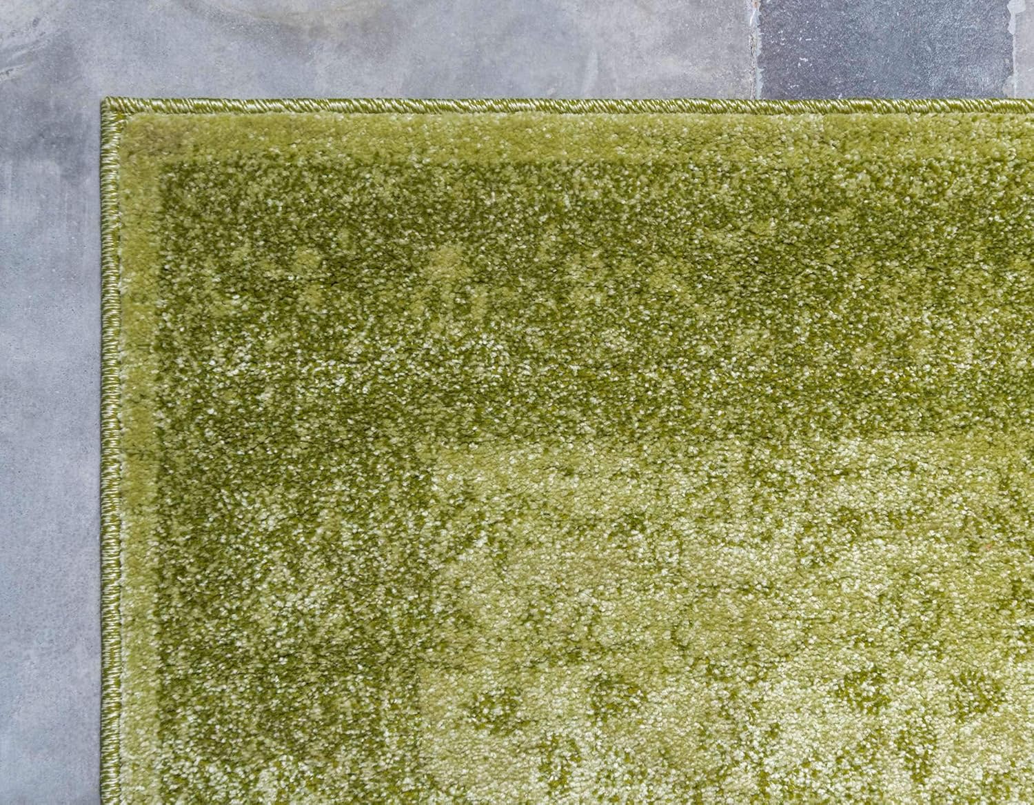 Unique Loom La Jolla Collection Farmhouse, Contemporary, Botanical, Traditional, Vintage Area Rug (2' 7 x 10' 0 Runner, Light Green/Green)