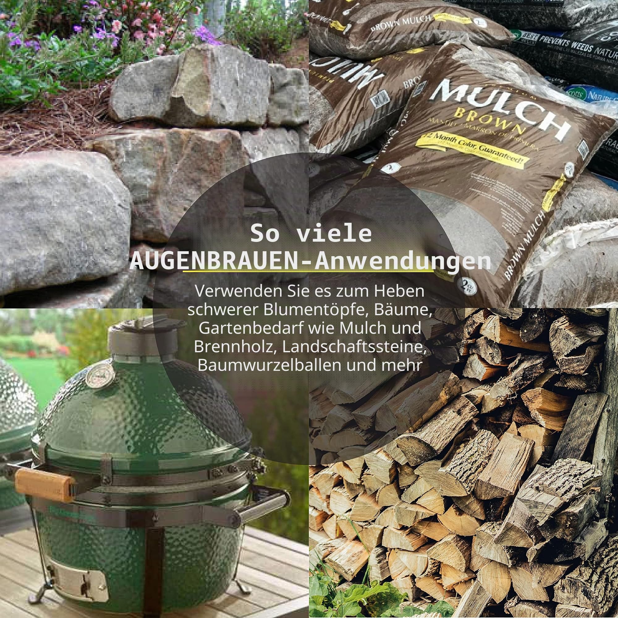 ProLifter – 180 kg Pflanzenstütze, Hebebänder zum Bewegen Schwerer Steine, Wurzelballen, Gartentöpfe, Pflanzgefäße und Zubehör – EIN Pflanzentopf-Umsetzer, ideal für Landschaftsgärtner zum Heben,