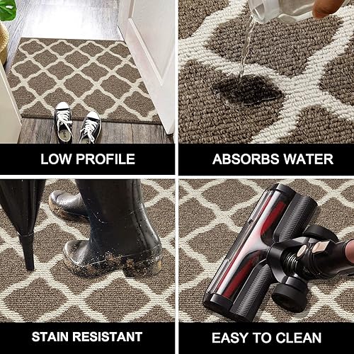 Miniatura 6 de SHACOS Tapetes grandes para interiores de 36 x 59 pulgadas, lavables, antideslizantes, absorbentes de agua, para entrada, entrada, entrada, hogar,
