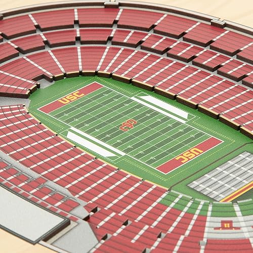 Miniatura 3 de YouTheFan - Póster para pared de la NCAA, vista de estadio en 3D de 5 niveles, Marrón