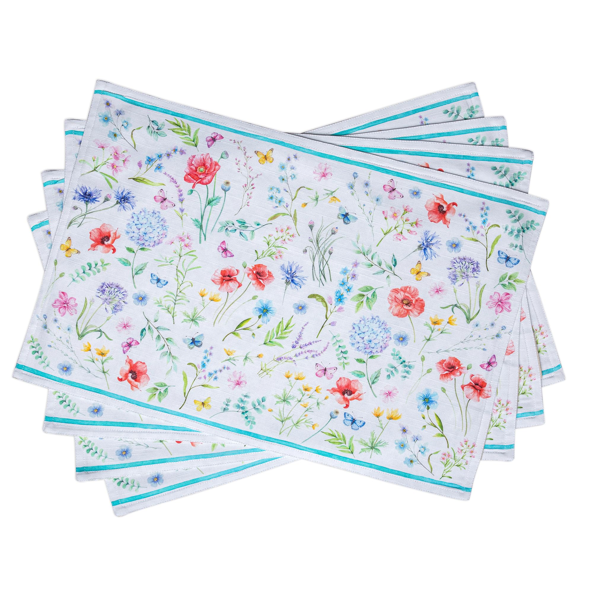 Maison d'Hermine Platzsets, 4er-Set, 100% Baumwolle, waschbar, wiederverwendbar, für Zuhause, Küche, Esszimmer, Party, Hochzeit, Restaurant, Muttertagsgeschenke (33 cm x 48 cm)