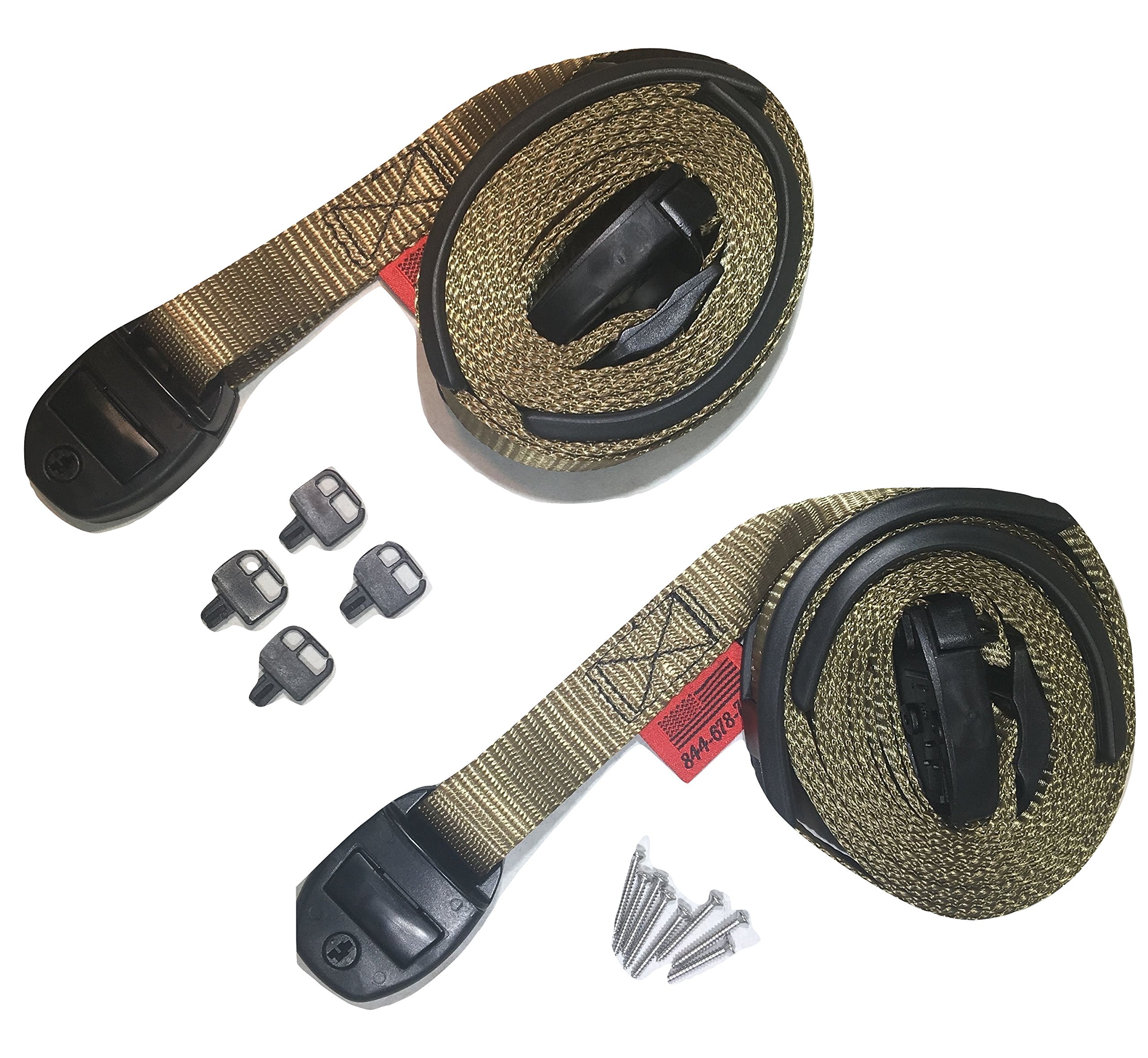 Nexus Locking Center Release Spa Hot Tub Cover Adjustable Wind Straps 12 Ft. - Olive Drab