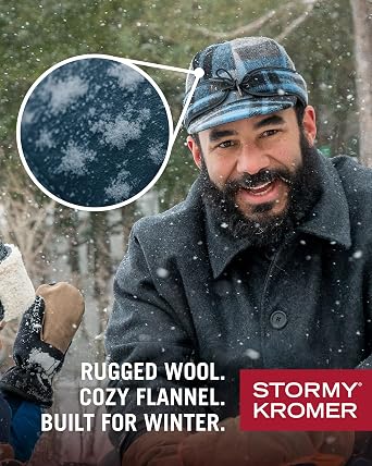 Stormy Kromer The Original Cap, Partridge Plaid, Size 7 | Wool Blend Hat, Winter Warm Outdoor Cap for Men, Women, with Cotton Flannel Lining, Earflaps, Classic Cold Weather Gift
