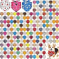 Aliceset 240-Pack Paw Bone Dog Bandanas - Bulk Triangle Kerchiefs for Small Medium Dogs Cats, Adjustable Pet Scarves Party Gifts