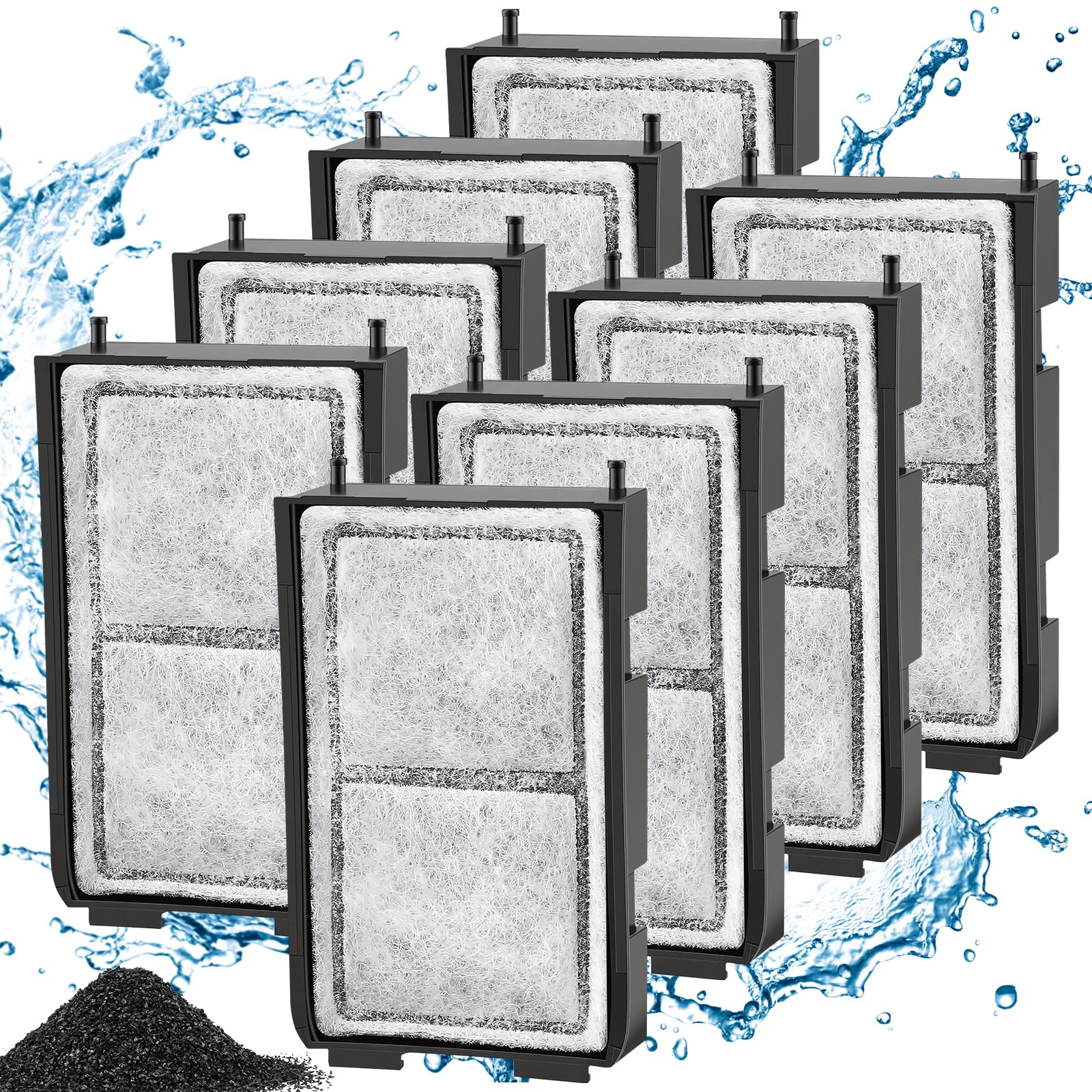 AQQA 8Pcs Fish Tank Filter Replacement Cartridge