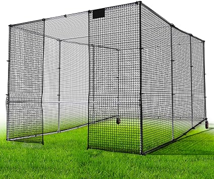 Gagalileo Baseball Batting Cage Softball Professional Hitting Net with Wheels Alloy Steel Frame Heavy Duty for Backyard 16.5x10x8FT Beisbol Practice Training Coaches Players Youth Portable