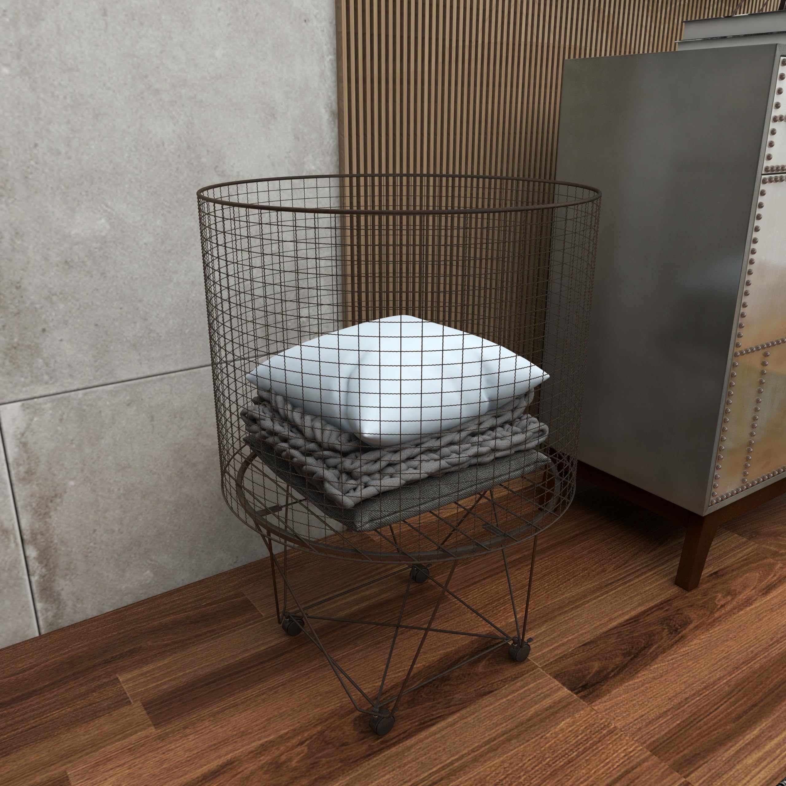 Amazon.com: Deco 79 Metal Cylinder Storage Cart with Wheels