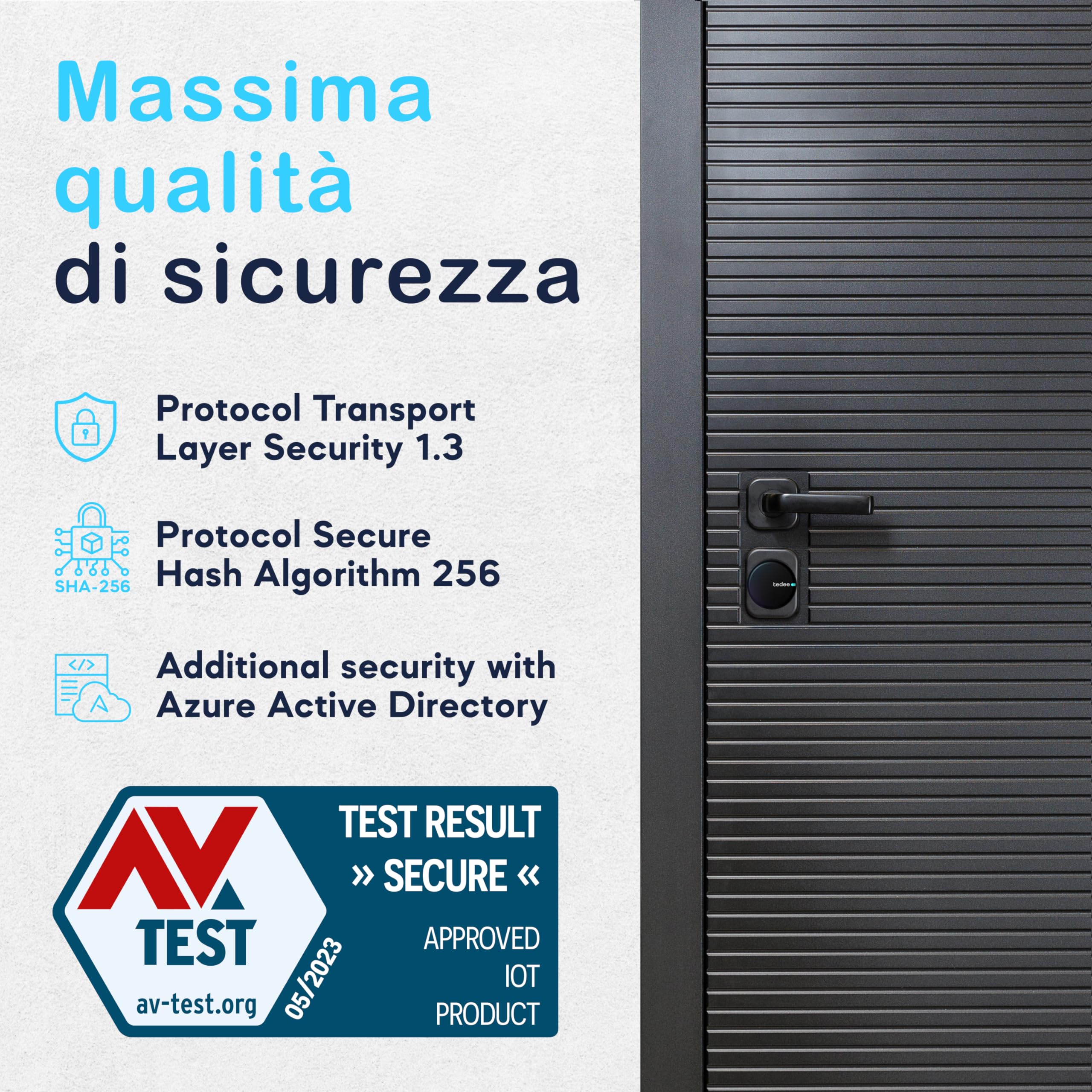 tedee Go Serratura Smart con WiFi e App Bluetooth per l'accesso remoto, la serratura intelligente trasforma lo smartphone in una chiave, sicurezza della Smart Lock (+ Bridge Wifi)