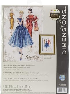 Dimensions 'Simplicity Vintage' Counted Cross Stitch Kit, 14 Count White Aida Cloth, 9'' x 12''