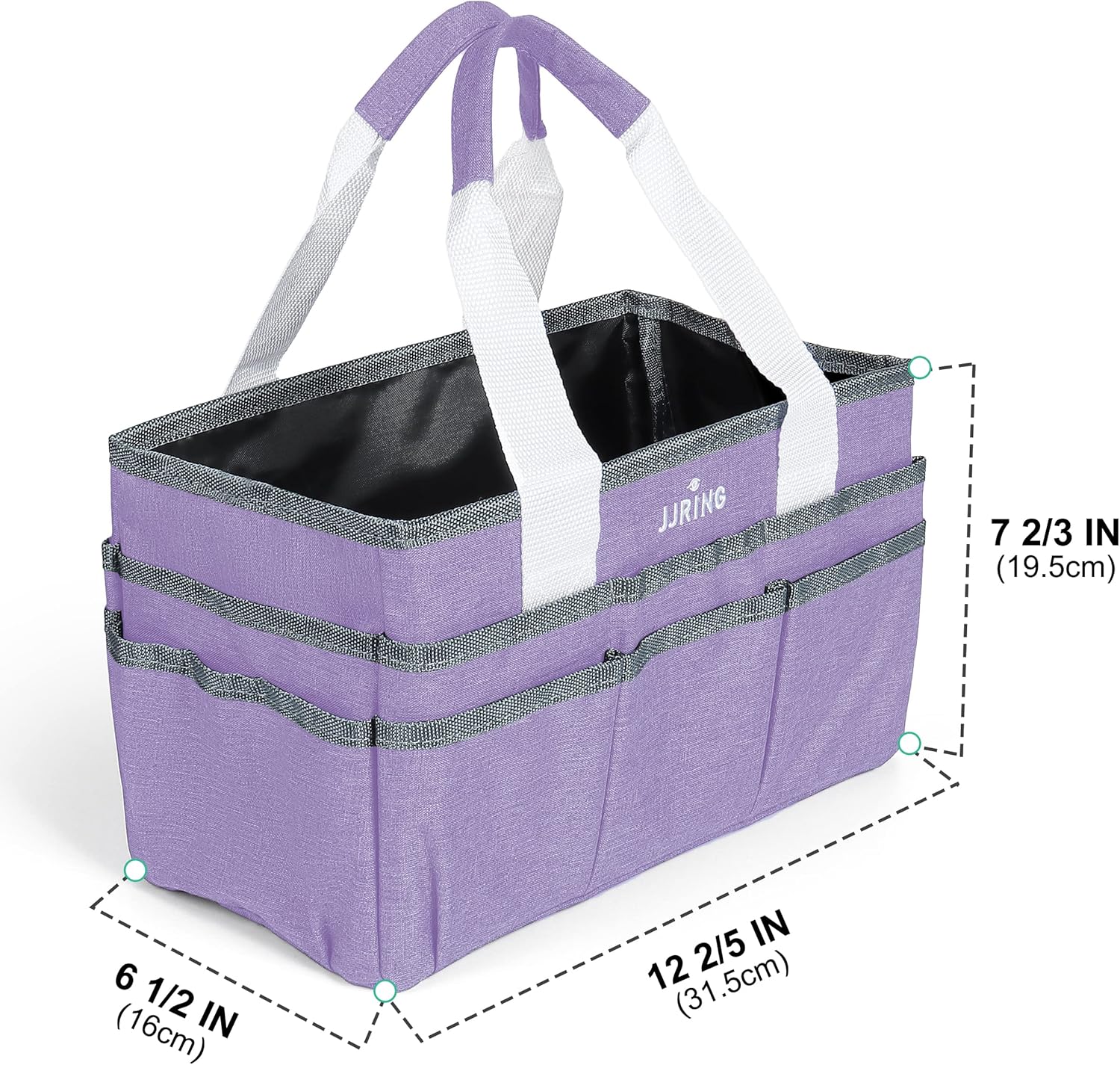 JJRING Craft Organizer Tote Bag, Art Storage Caddy with Multiple Pockets, Lilac Sewing Bag for Art, Craft, Scrapbooking, Medical, and Office Supplies Storage - Image 2