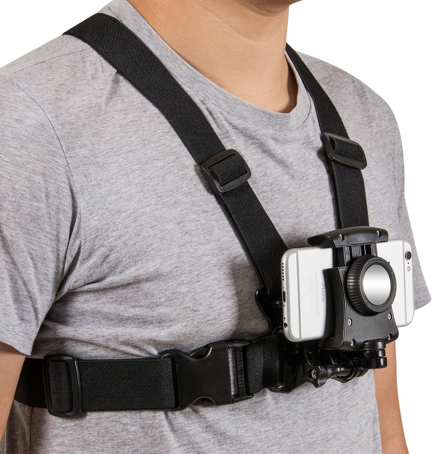 Coreal Mobile Phone Chest Mount Harness Strap Holder Cell Phone Clip Action Camera POV for Samsung iPhone Plus etc