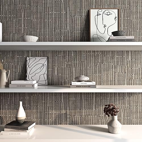 Miniatura 6 de FunStick Papel tapiz de 15.8 x 240 pulgadas, papel tapiz marrón topo texturizado, papel de contacto marrón topo, rollo de papel de contacto marrón