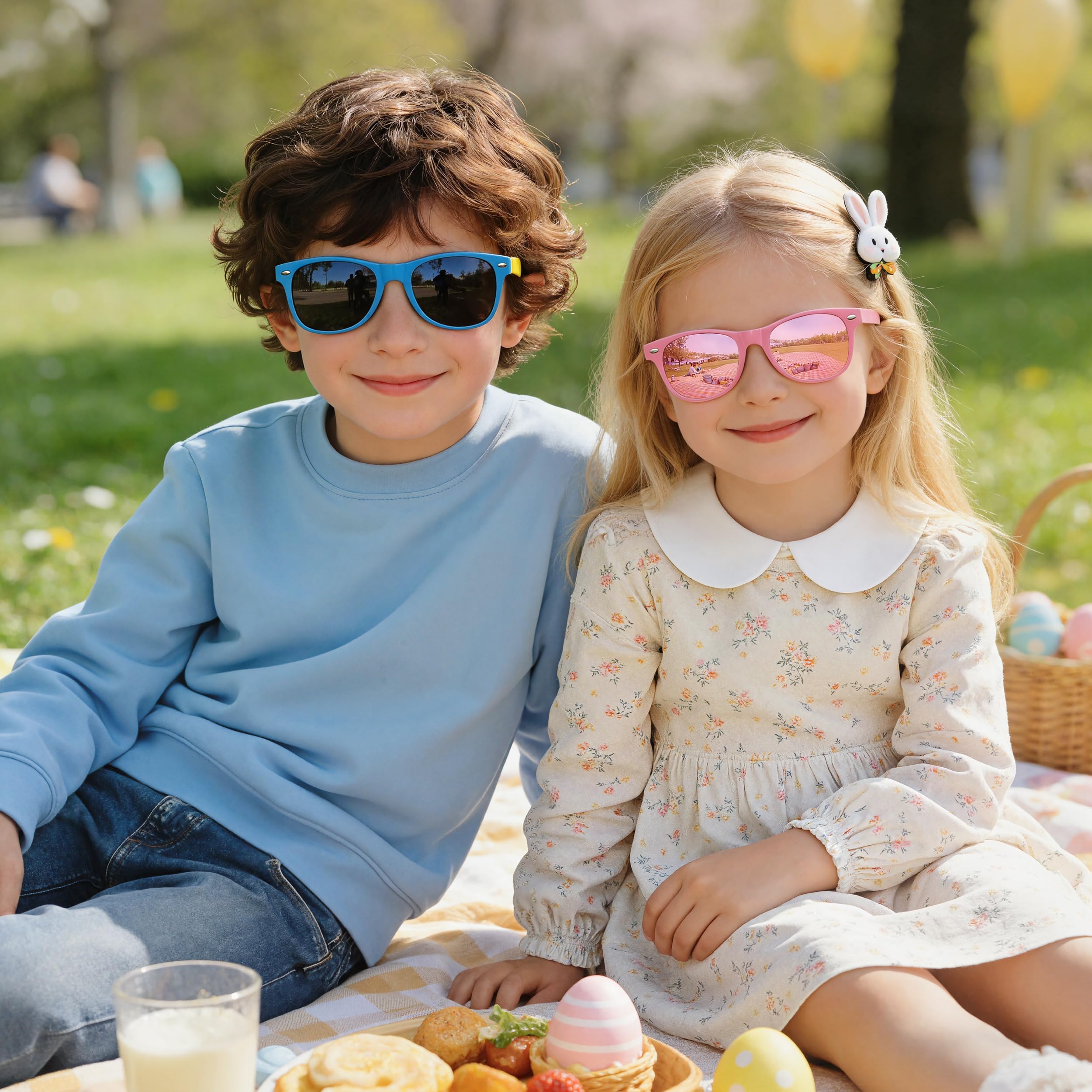 JASPIN Polarized Kids Sunglasses - Toddler Baby Sun Glasses for Girls Boys Age 3-9 with Flexible Frame UV Protection 3 Pack - 4