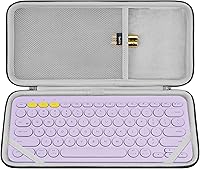 Vista 8 de Geekria Funda de transporte para teclado, funda protectora de viaje rígida para teclado compacto pequeño, compatible con Logitech K380, Logitech