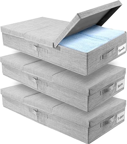 oridom Contenedores de almacenamiento debajo de la cama, paquete de 2 contenedores grandes de almacenamiento debajo de la cama con asa,