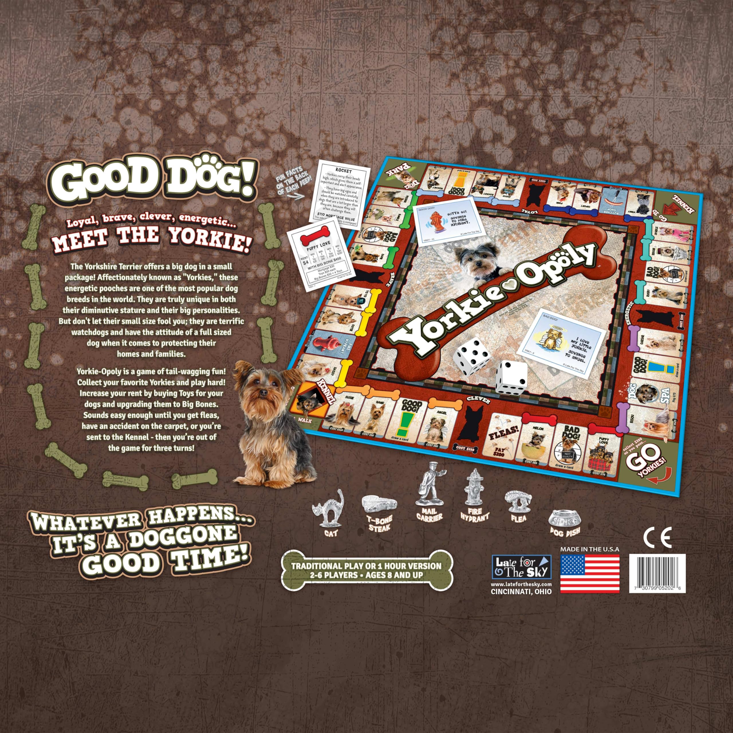 Amazon.com: Late for The Sky Yorkie-Opoly Dog Board Game for