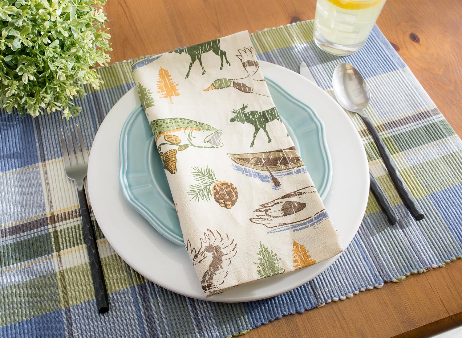 DII 100% Cotton Buffet Napkin, Machine Washable, Oversized, Everyday Basic, 20x20", Lake, 6 Piece