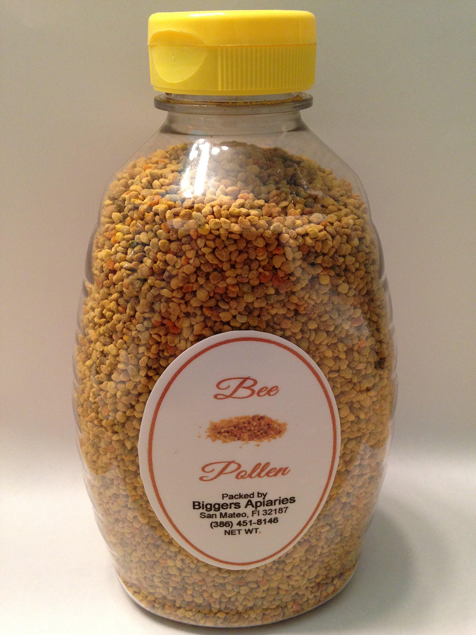 Florida Natural Raw Whole Bee Pollen Granules, (1 LB), Never heated or pasteurized, Unprocessed, No additives, NOT FROM CHINA, 24 oz by volume, 16 oz by weight.