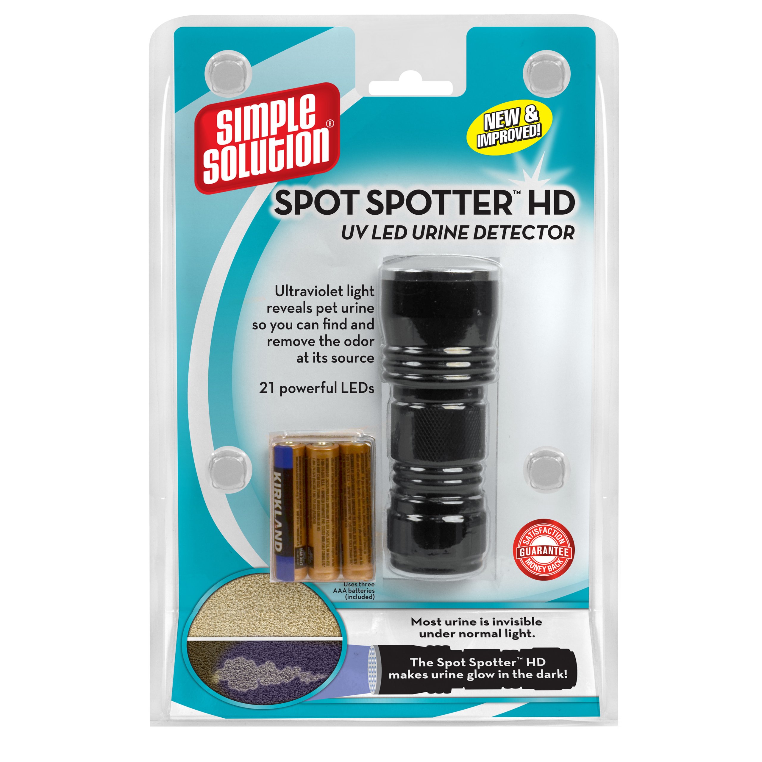 Spot Spotter HD UV LED Urine Detector - Spot and Eliminate Pet Urine Stains and Odors - 1 Light