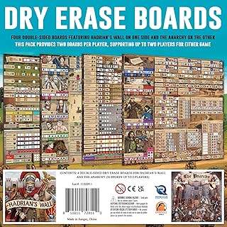 Renegade Games: Hadrian’s Wall & The Anarchy - Dry Erase Boards - 4 Double-Side Reusable Boards, Strategy Euro Game Accessory Pack, Garphill Games