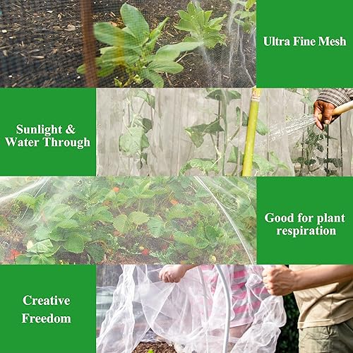 Miniatura 2 de Jorking - Paquete de 2 redes de jardín de 8 x 24 pies para plantas, protección ultrafina de malla de jardín contra mosquitos, aves, plagas, barreras