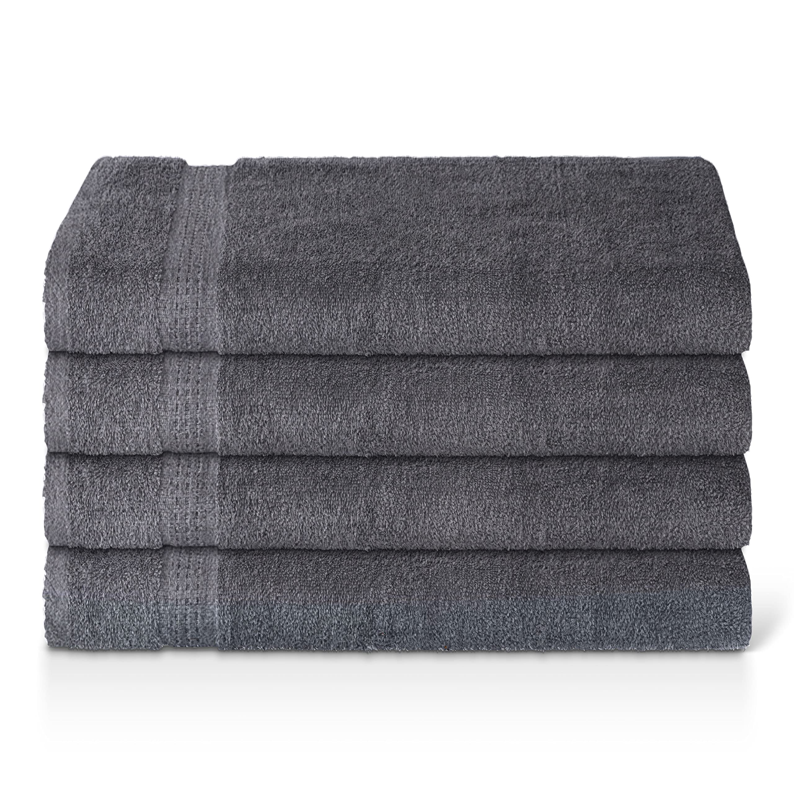 Bamu Premium Hand Towels, 500 GSM 100% Ring Spun Cotton Towel Set, 50 X 100 CM Highly Absorbent Quick Dry Bath Room Accessory Set (4 Piece Hand Towel, Charcoal) — image 1