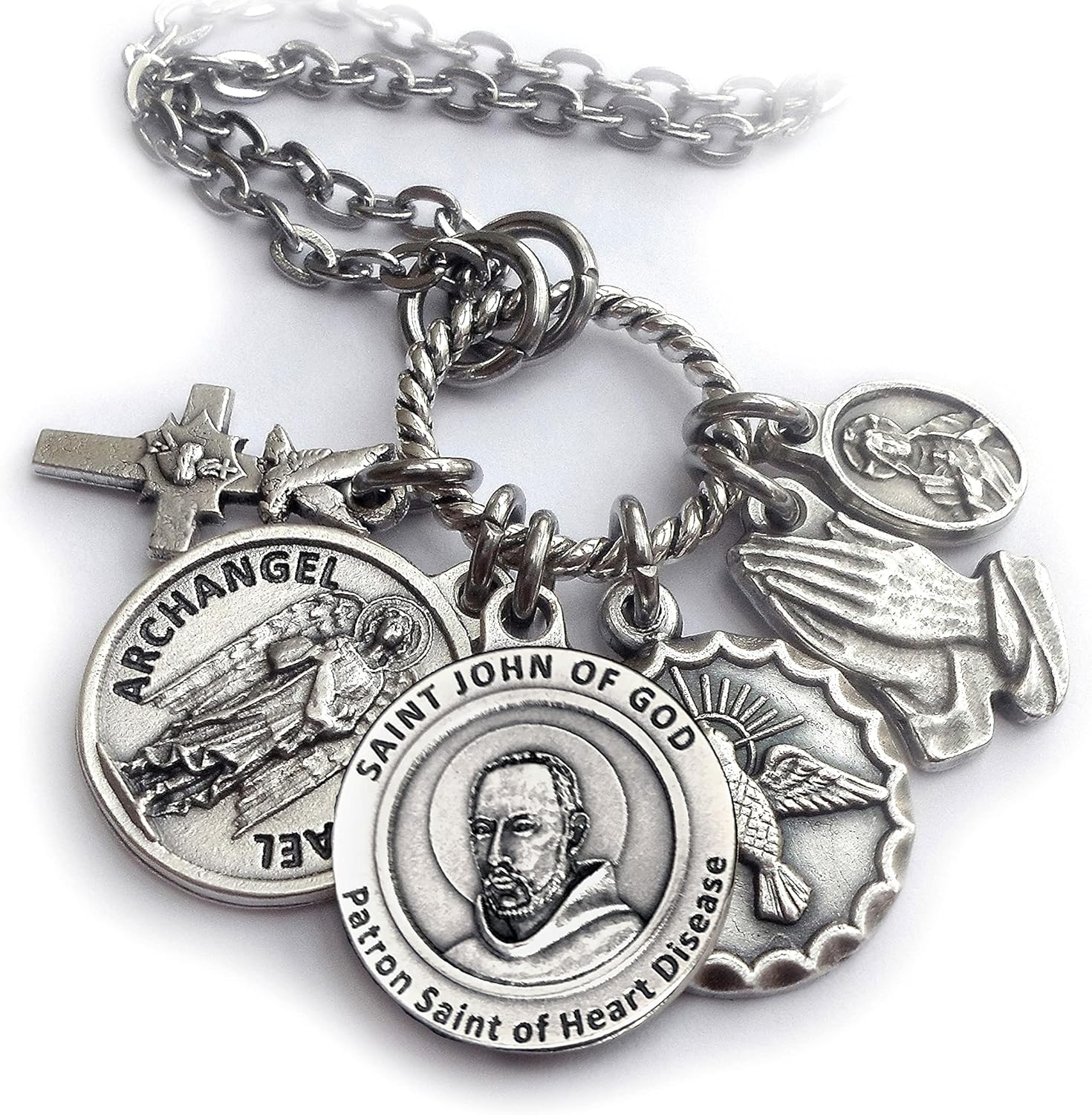 Heart Disease Healing Prayer Keychain, Clip or Necklace, St. John of God, Archangel Raphael, The Healer, Heart Attack, Heart Surgery, Patron Saint