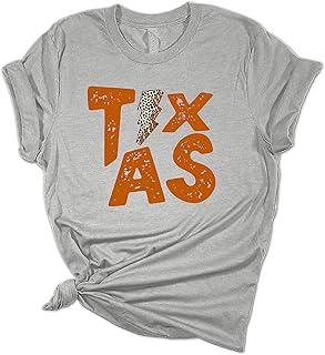 Trenz Shirt Company Womens Football Tshirt Team Color Football Leopard Lightning Bolt Short Sleeve T-Shirt Graphic Tee