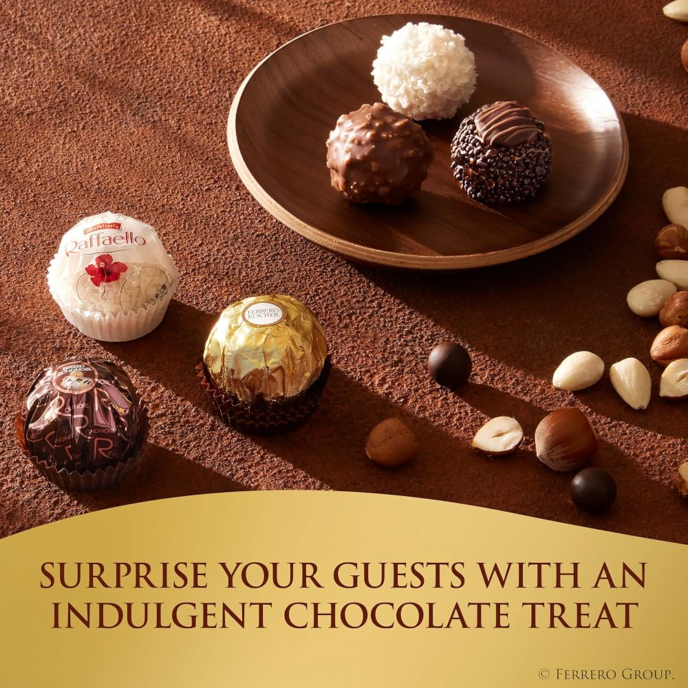 Ferrero Collection Gourmet Gift Box, 12 Assorted Confections with Hazelnut, Dark Chocolate and Coconut, 4.6 oz