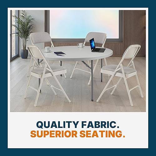 Miniatura 6 de OEF Furnishings Serie OEF2200 - Sillas plegables de doble bisagra acolchadas de tela de alta calidad para servicio pesado (paquete de 4, gris