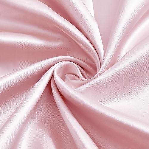 Miniatura 4 de Ersmak Juego de sábanas de satén de 7 piezas, tamaño Queen, juego de sábanas de satén rosa rubor sedoso de lujo con 1 sábana bajera de bolsillo