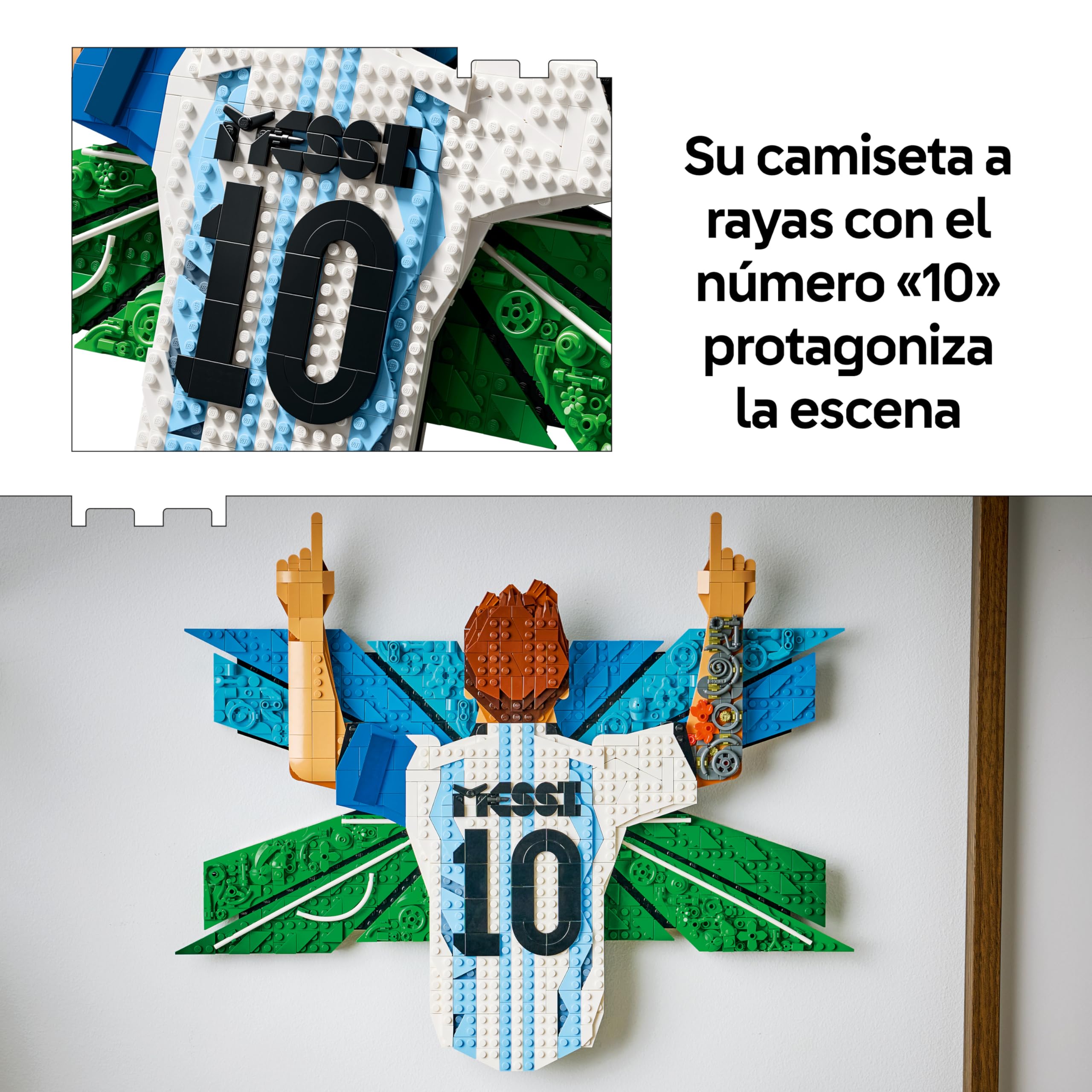 LEGO Editions Lionel Messi: Celebración - Maqueta 3D de Decoración para la Pared del Dormitorio - Regalo de Fútbol para Chicos y Chicas de 14+ Años y Adultos Fans del Deporte - 43018