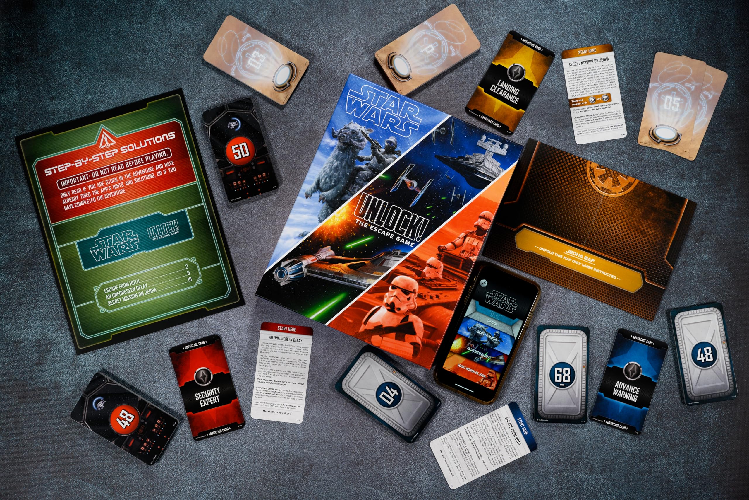 Asmodee , Unlock! Star Wars The Escape Game , Board Game , Ages 10+ , 1-6 Players , 60 Minute Playing Time