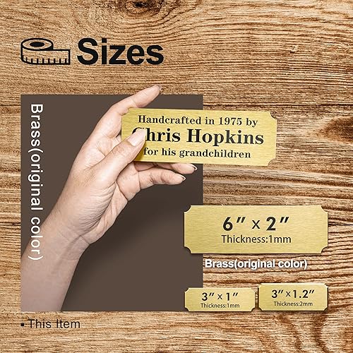 Miniatura 4 de Caramel Sweet Life Placas de nombre personalizadas, placa grabada de latón macizo, placas de trofeo grabadas, placa de nombre personalizada